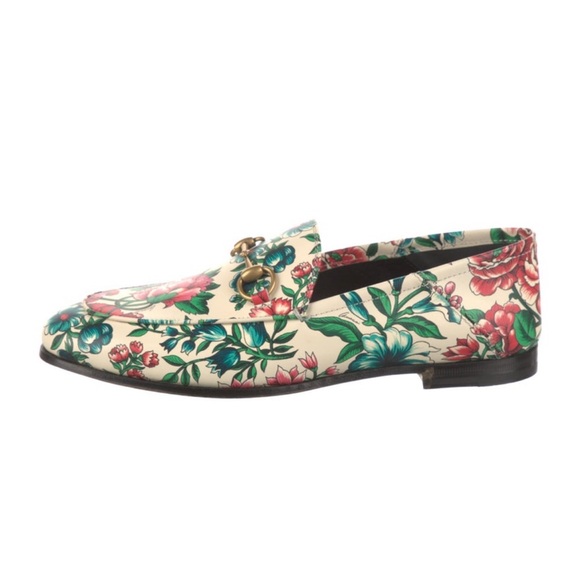 Gucci Printed Leather Loafers - Picture 1 of 5